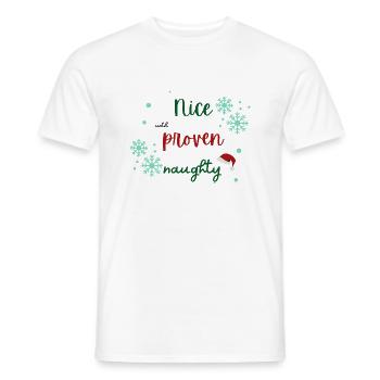 Nice until proven naughty Christmas sweater - Men's T-Shirt - white - Front - AI Model Male 178 dark (178cm)