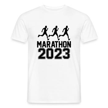 Marathon 2023 - Männer T-Shirt - Weiß - Vorne - AI Model Male 178 dark (178cm)