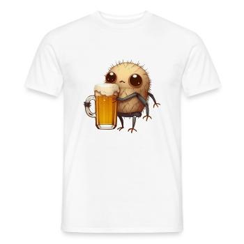 Petite araignée drôle avec de la bière - T-shirt homme - blanc - Devant - AI Model Male 178 dark (178cm)
