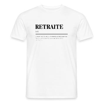 Retraite - Cadeau idéal pour fêter la retraite - T-shirt homme - blanc - Devant - AI Model Male 178 dark (178cm)