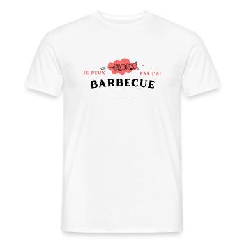 Je peux pas j'ai barbecue - T-shirt homme - blanc - Devant - AI Model Male 178 dark (178cm)