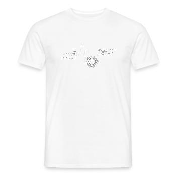 Lune et soleil entre les deux mains - T-shirt homme - blanc - Devant - AI Model Male 178 dark (178cm)