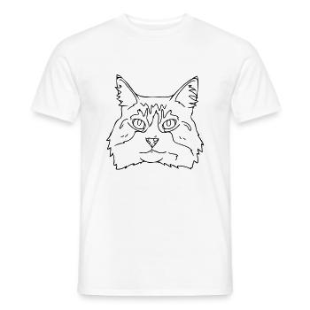 Katze - Männer T-Shirt - Weiß - Vorne - AI Model Male 178 dark (178cm)