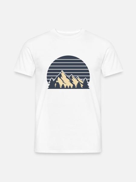 vintage sunset Berge weiß 2 - Männer T-Shirt - Weiß