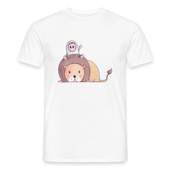 Les Petites Aventures - Drôle de Lion - T-shirt homme - blanc - Devant - AI Model Male 178 dark (178cm)