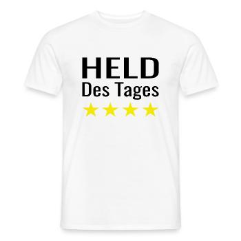 Arbeit Beruf Held des Tages Spruch Kollege - Männer T-Shirt - Weiß - Vorne - AI Model Male 178 dark (178cm)