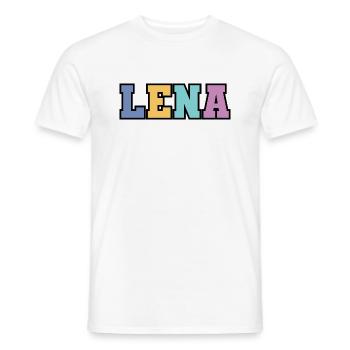 Name - Lena - Männer T-Shirt - Weiß - Vorne - AI Model Male 178 dark (178cm)