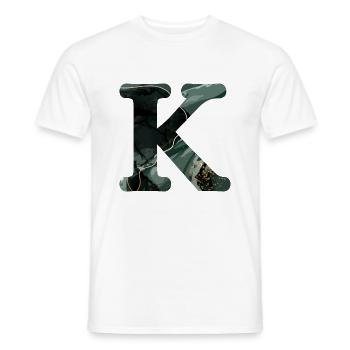 Lettre k marbré vert - T-shirt homme - blanc - Devant - AI Model Male 178 dark (178cm)