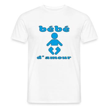Bébé d'amour - T-shirt homme - blanc - Devant - AI Model Male 178 dark (178cm)