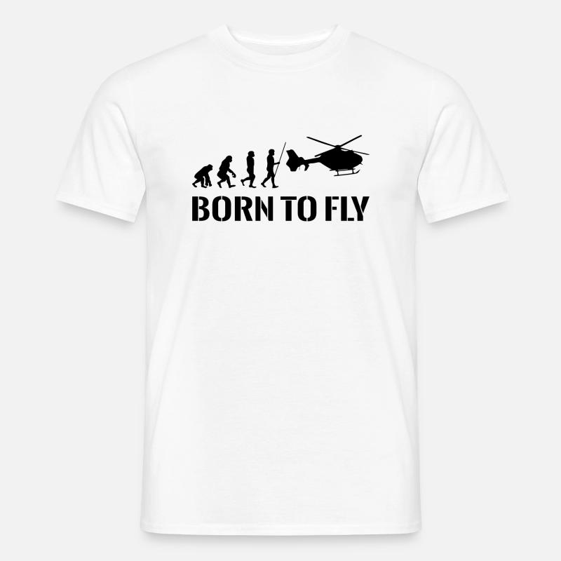 Hubschrauber Pilot Evolution Geschenkidee - Männer T-Shirt - Weiß