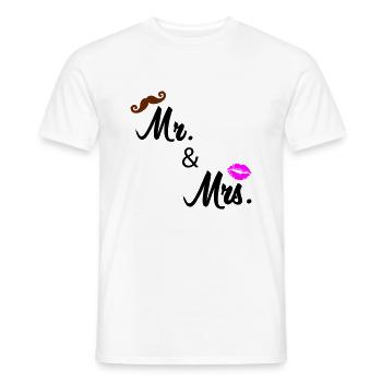 mr and mrs 02 - Men's T-Shirt - white - Front - AI Model Male 178 dark (178cm)
