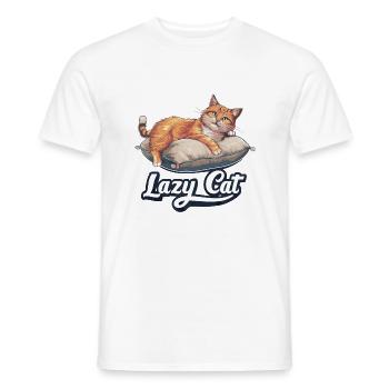 Chat féneant - T-shirt homme - blanc - Devant - AI Model Male 178 dark (178cm)