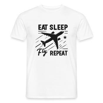 Manger dormir Mouche Répéter - T-shirt homme - blanc - Devant - AI Model Male 178 dark (178cm)