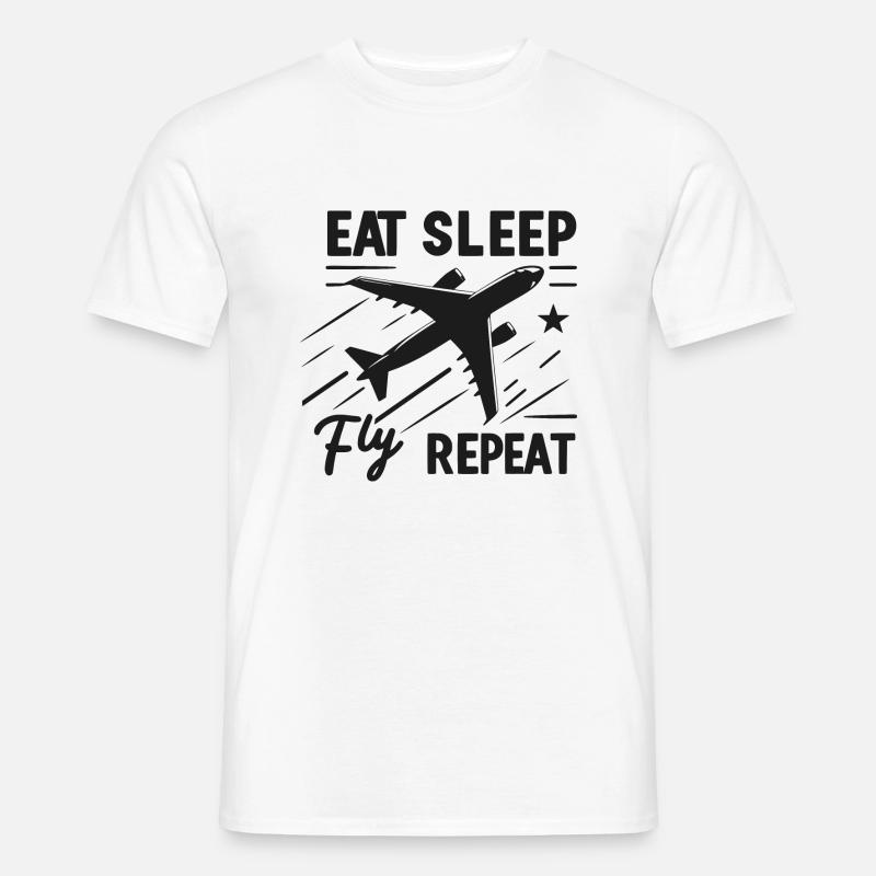 Manger dormir Mouche Répéter - T-shirt homme - blanc
