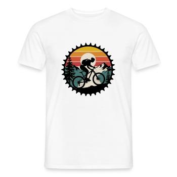 vtt - velo hors route - cyclisme - T-shirt homme - blanc - Devant - AI Model Male 178 dark (178cm)