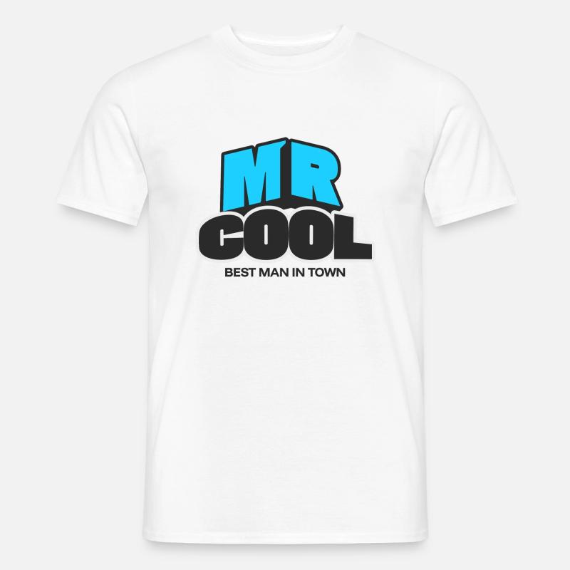 Mr. Cool - Männer T-Shirt - Weiß