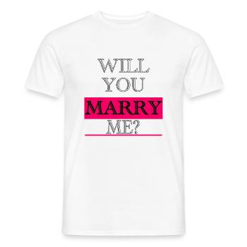 Veux-tu m'épouser - T-shirt homme - blanc - Devant - AI Model Male 178 dark (178cm)