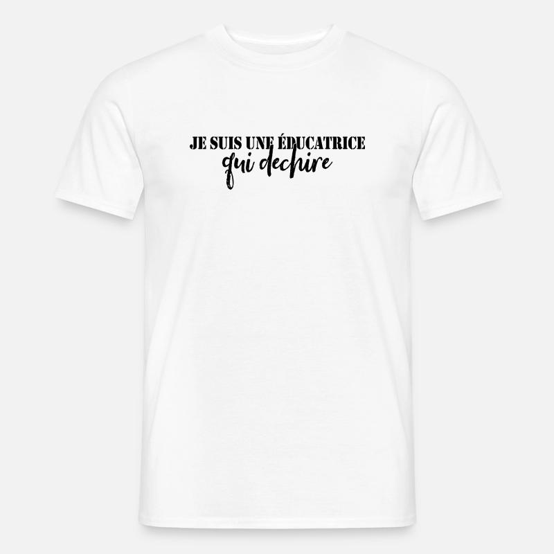 Ich bin ein Pädagoge, der rockt - Männer T-Shirt - Weiß
