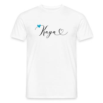 Kaya Nom Prénom Calligraphie Coeur - T-shirt homme - blanc - Devant - AI Model Male 178 dark (178cm)