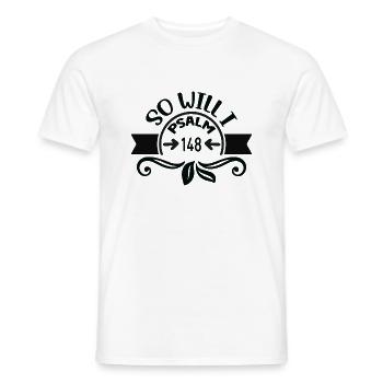Psaume 148 - Moi aussi - T-shirt homme - blanc - Devant - AI Model Male 178 dark (178cm)