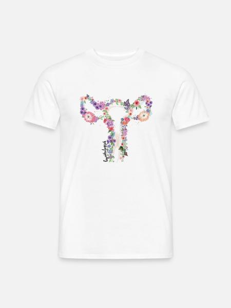 Uterus Blumen - Männer T-Shirt - Weiß