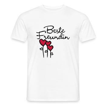 BFF with heart - Men's T-Shirt - white - Front - AI Model Male 178 dark (178cm)