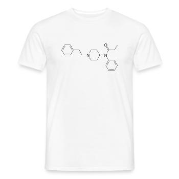 Fentanyl structural formula - Men's T-Shirt - white - Front - AI Model Male 178 dark (178cm)