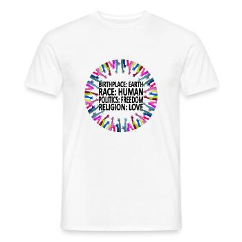 Gegen Rassismus (englisches Shirt) - Männer T-Shirt - Weiß - Vorne - AI Model Male 178 dark (178cm)