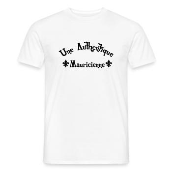 Ile Maurice / Mauricien / Mauricienne / Moris - T-shirt homme - blanc - Devant - AI Model Male 178 dark (178cm)