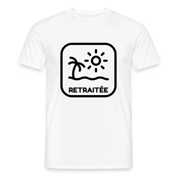 Retirement Retired Ruhestand Retraite Retraitée - Men's T-Shirt - white - Front - AI Model Male 178 dark (178cm)