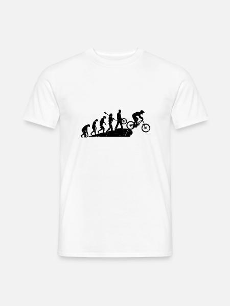 Mountainbike Evolution Fahrrad Radsport Radfahrer - Männer T-Shirt - Weiß