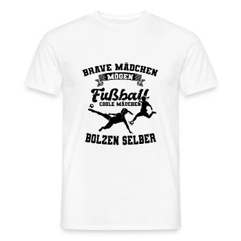 Frauenfußball Mädchen Fussball Geschenkidee - Männer T-Shirt - Weiß - Vorne - AI Model Male 178 dark (178cm)