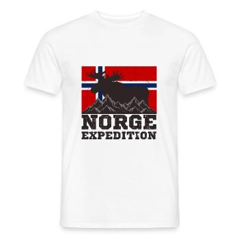 Norway - Men's T-Shirt - white - Front - AI Model Male 178 dark (178cm)
