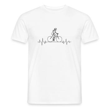 Bicycle heartbeat - Men's T-Shirt - white - Front - AI Model Male 178 dark (178cm)