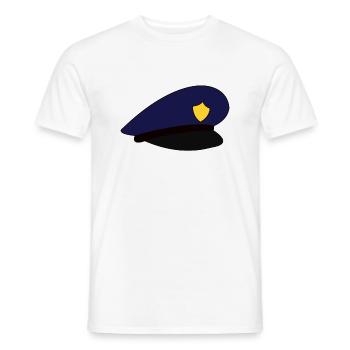 Police hat police hat - Men's T-Shirt - white - Front - AI Model Male 178 dark (178cm)