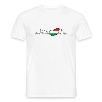 Hungary Heartbeat - Men's T-Shirt - white - Front - AI Model Male 178 dark (178cm)