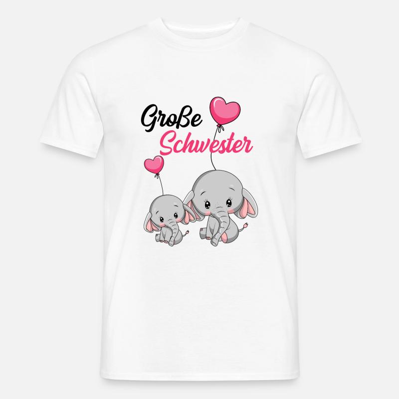 Große Schwester Elefant - Männer T-Shirt - Weiß