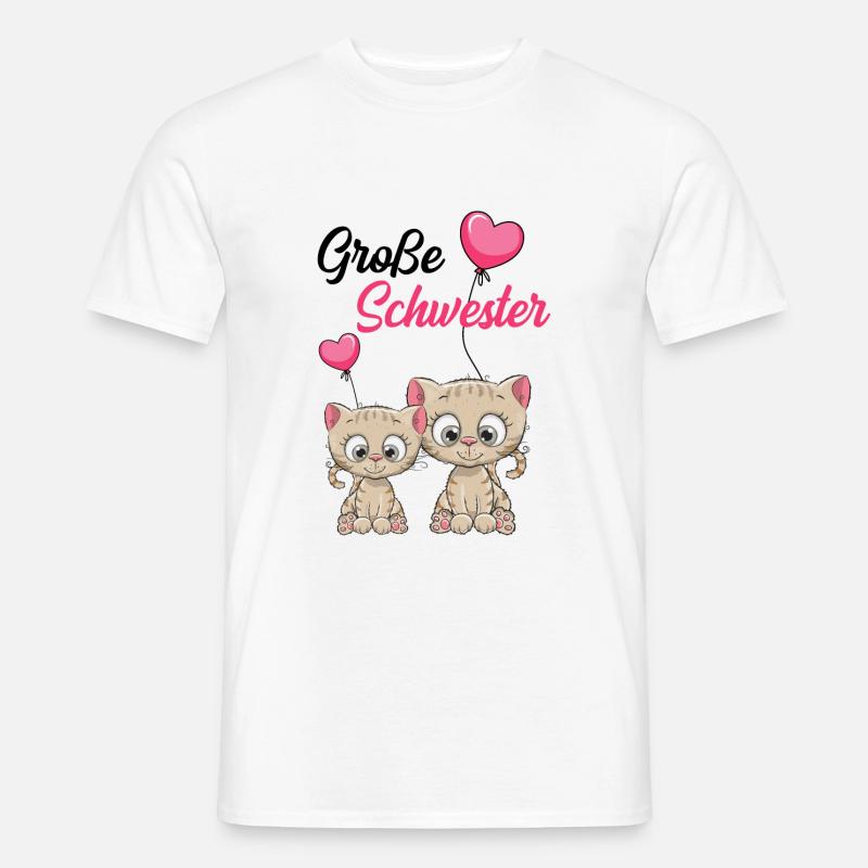 Große Schwester Katze - Männer T-Shirt - Weiß