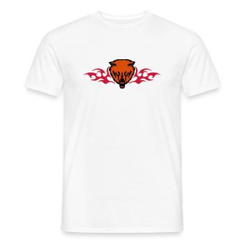 loup en flammes - T-shirt homme - blanc - Devant - AI Model Male 178 dark (178cm)