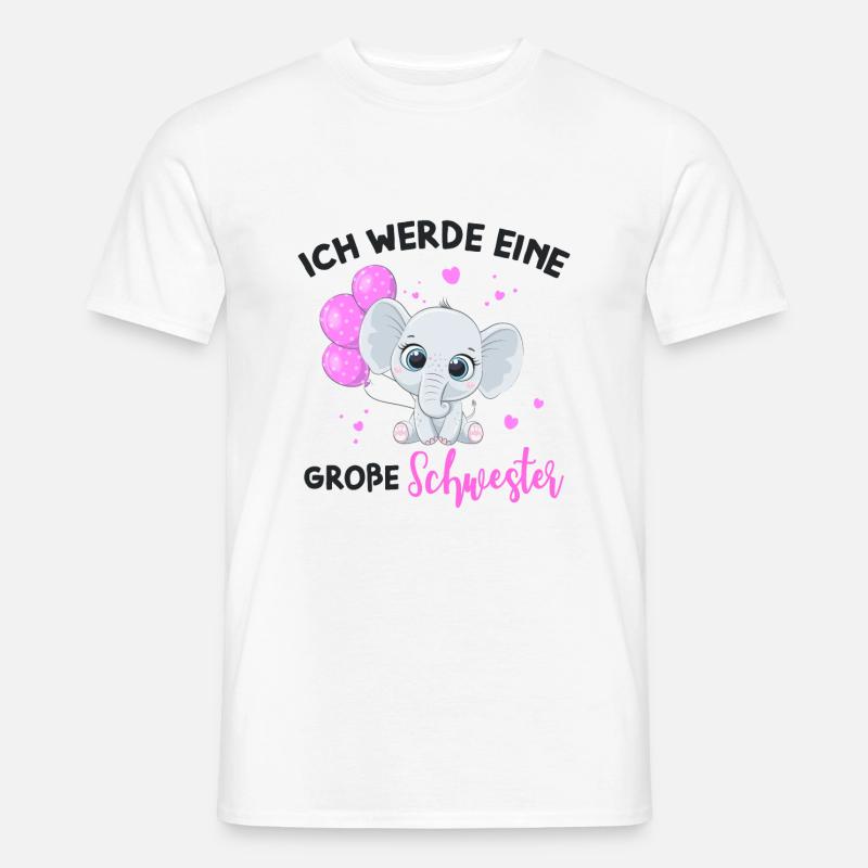 Große Schwester Elefant - Männer T-Shirt - Weiß