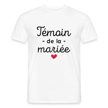 Témoin De La Mariée Mariage Cadeau - T-shirt homme - blanc - Devant - AI Model Male 178 dark (178cm)