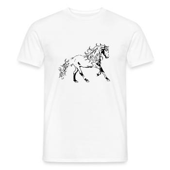 Himmlisch Fantasy Pferd Pferde Pony Reiter Hengst - Männer T-Shirt - Weiß - Vorne - AI Model Male 178 dark (178cm)