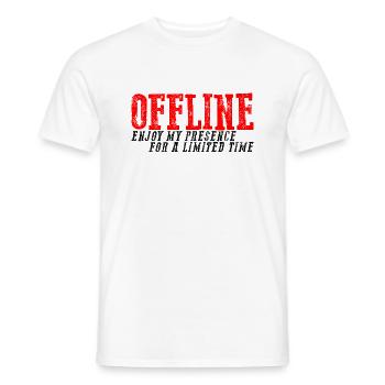 Hors ligne Profitez de ma présence pour un temps limité 3 - T-shirt homme - blanc - Devant - AI Model Male 178 dark (178cm)
