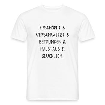 Festival Konzert betrunken Spaß Schrift - Männer T-Shirt - Weiß - Vorne - AI Model Male 178 dark (178cm)