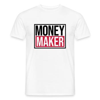 Logo Money Maker Shield - Men's T-Shirt - white - Front - AI Model Male 178 dark (178cm)