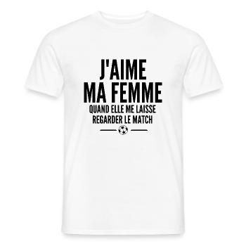 j aime ma femme / humour mari - T-shirt homme - blanc - Devant - AI Model Male 178 dark (178cm)