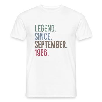 Légende depuis septembre 1986 - T-shirt homme - blanc - Devant - AI Model Male 178 dark (178cm)