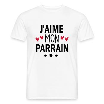 j aime mon parrain - T-shirt homme - blanc - Devant - AI Model Male 178 dark (178cm)