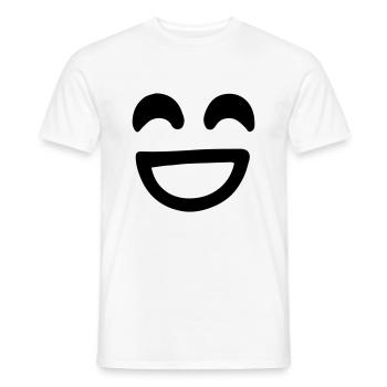Lächeln Gesicht Vektor - Männer T-Shirt - Weiß - Vorne - AI Model Male 178 dark (178cm)