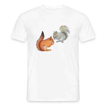 Funny squirrels - Men's T-Shirt - white - Front - AI Model Male 178 dark (178cm)